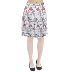 Cute Cat Chef Cooking Seamless Pattern Cartoon Pleated Skirt by Bedest