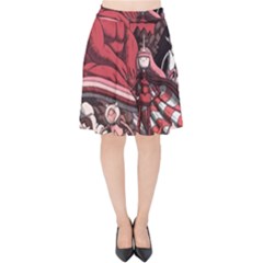 Adventure Time Cartoon Velvet High Waist Skirt by Bedest