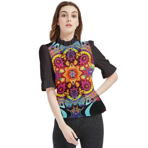 Florales Muster Frill Neck Blouse by 2607694c