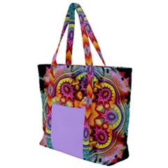Pink Florales Muster Zip Up Canvas Bag by 2607694c