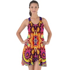 Lila Floral Blume Show Some Back Chiffon Dress by 2607694c