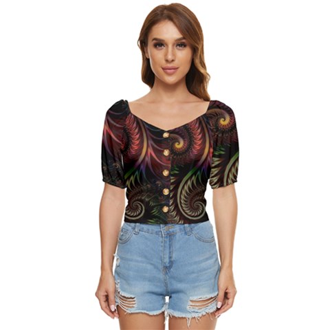 Fractal  Button Up Blouse by 2607694c