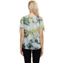 Enchanting Foliage Sharp Edged Leaves In Pale Yellow And Silver Bk Bow Sleeve Button Up Top View4