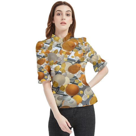 Ballon Classroom Frill Neck Blouse by Azkajaya