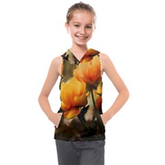 Yellow Butterfly Flower Kids  Sleeveless Hoodie by Azkajaya