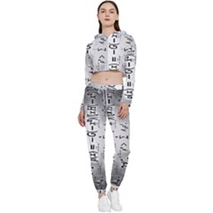 Science Formulas Cropped Zip Up Lounge Set by Ket1n9