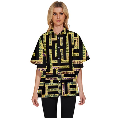 Mindset Stimulus Response Emotion Women s Batwing Button Up Shirt by Paksenen