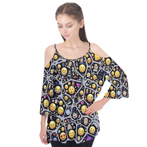 Mental Emojis Emoticons Icons Flutter Sleeve T-shirt by Paksenen