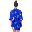 Blooming Seamless Pattern Blue Colors Open Front Chiffon Kimono View2