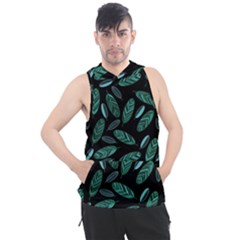 Leaves Pattern Abstract Blade Men s Sleeveless Hoodie by Loisa77