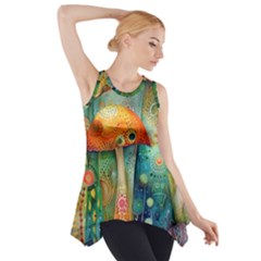 Whimsical Mushrooms Colorful Patterns Side Drop Tank Tunic by Loisa77
