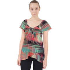 Backgrounds Multi Colored Abstract Lace Front Dolly Top by Loisa77