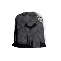 Halloween Background Halloween Scene Drawstring Pouch (large) by Ket1n9
