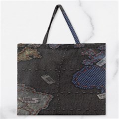 World Map Zipper Large Tote Bag by Ket1n9