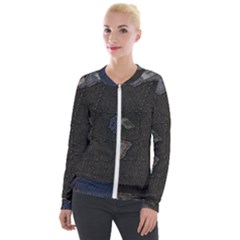 World Map Velvet Zip Up Jacket by Ket1n9