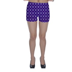 White Pentacle And Purple Pattern Skinny Shorts by cheekywitch