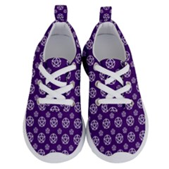 White Pentacle And Purple Pattern Running Shoes by cheekywitch