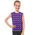 White pentacle and purple pattern Kids  Mesh Tank Top View1