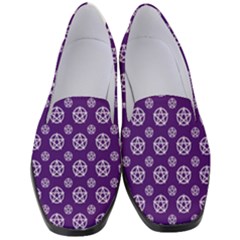 White Pentacle And Purple Pattern Women s Classic Loafer Heels by cheekywitch