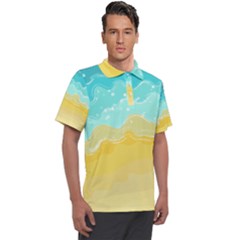Abstract Background Beach Coast Men s Polo T-shirt by anzea