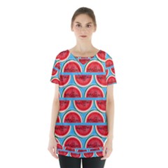 Illustrations Watermelon Texture Pattern Skirt Hem Sports Top by anzea