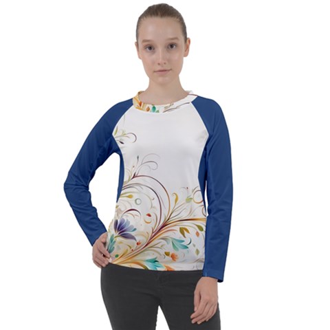 Flower Women s Long Sleeve Raglan T-shirt by 2607694c