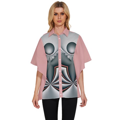 Altrosa Fractal Women s Batwing Button Up Shirt by dedoma