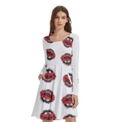Muppets Animal Pattern Long Sleeve Knee Length Skater Dress With Pockets by Valentinaart