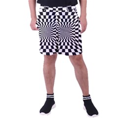 Optical Illusion Chessboard Tunnel Men s Pocket Shorts by Ndabl3x