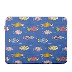 Sea Fish Blue Submarine Animal 15  Vertical Laptop Sleeve Case With Pocket by Proyonanggan
