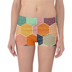 Abstract Hex Hexagon Grid Pattern Honeycomb Reversible Boyleg Bikini Bottoms by Proyonanggan