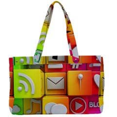 Colorful 3d Social Media Canvas Work Bag by Ket1n9