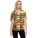Autumn Leaf Mosaic Seamless Bow Sleeve Button Up Top View1
