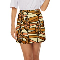Autumn Leaf Mosaic Seamless Mini Front Wrap Skirt by Hannah976