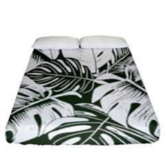 Abstract Art Tropical Leaves Fitted Sheet (queen Size) by Valentinaart