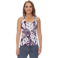Abstract Art Tropical Leaves Basic Halter Top by Valentinaart