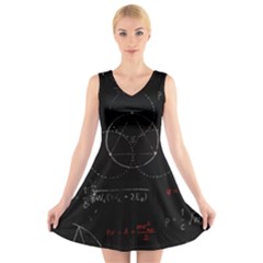 Math Board Circuit Circuits Computer Shield Tech Technology V-neck Sleeveless Dress by Loisa77