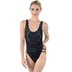 Math Board Circuit Circuits Computer Shield Tech Technology High Leg Strappy Swimsuit by Loisa77