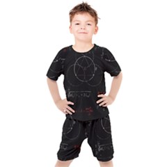 Math Board Circuit Circuits Computer Shield Tech Technology Kids  T-shirt And Shorts Set by Loisa77