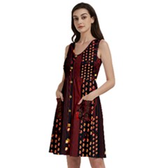 Red Circuit Board Texture Red Circuit Digital Texture Circuit Board Red Technology Sleeveless Dress With Pocket by Loisa77