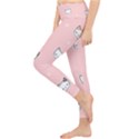 Cute Cat Cartoon Doodle Seamless Pink Pattern Lightweight Velour Classic Yoga Leggings View3
