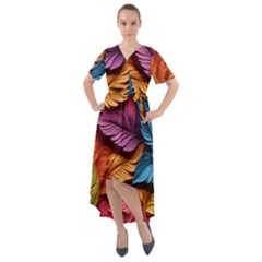 Autumn Front Wrap High Low Dress by zappwaits