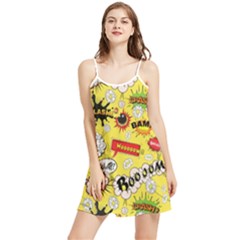 Cartoon Comics Pattern Summer Frill Dress by Loisa77