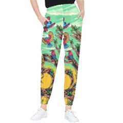 Monkey Tiger Bird Parrot Forest Jungle Style Women s Tapered Pants by Grandong