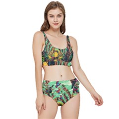 Monkey Tiger Bird Parrot Forest Jungle Style Frilly Bikini Set by Grandong