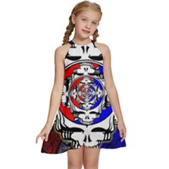 The Grateful Dead Kids  Halter Collar Waist Tie Chiffon Dress by Grandong