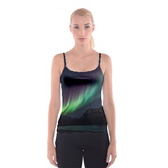 Aurora Borealis Beautiful Northern Lights Nature Spaghetti Strap Top by Loisa77