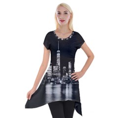 Nyc New York Skyline City Buildings Short Sleeve Side Drop Tunic by Loisa77