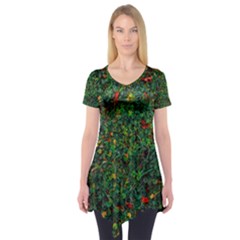 Grass Nature Meadow Short Sleeve Tunic  by Loisa77