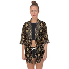 Vintage Batik Art Architecture Pattern Open Front Chiffon Kimono by Ravend